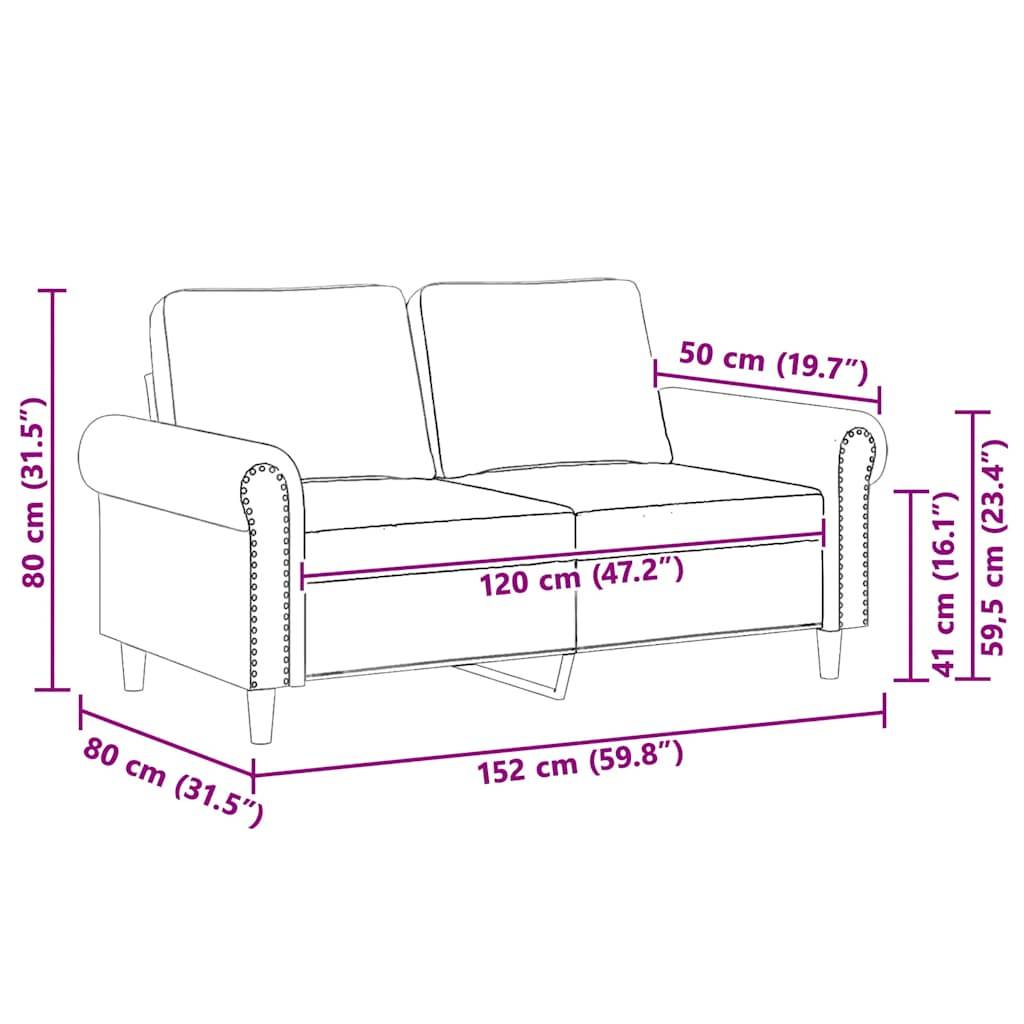 vidaXL 2-Sitzer-Sofa Creme 120 cm Samt