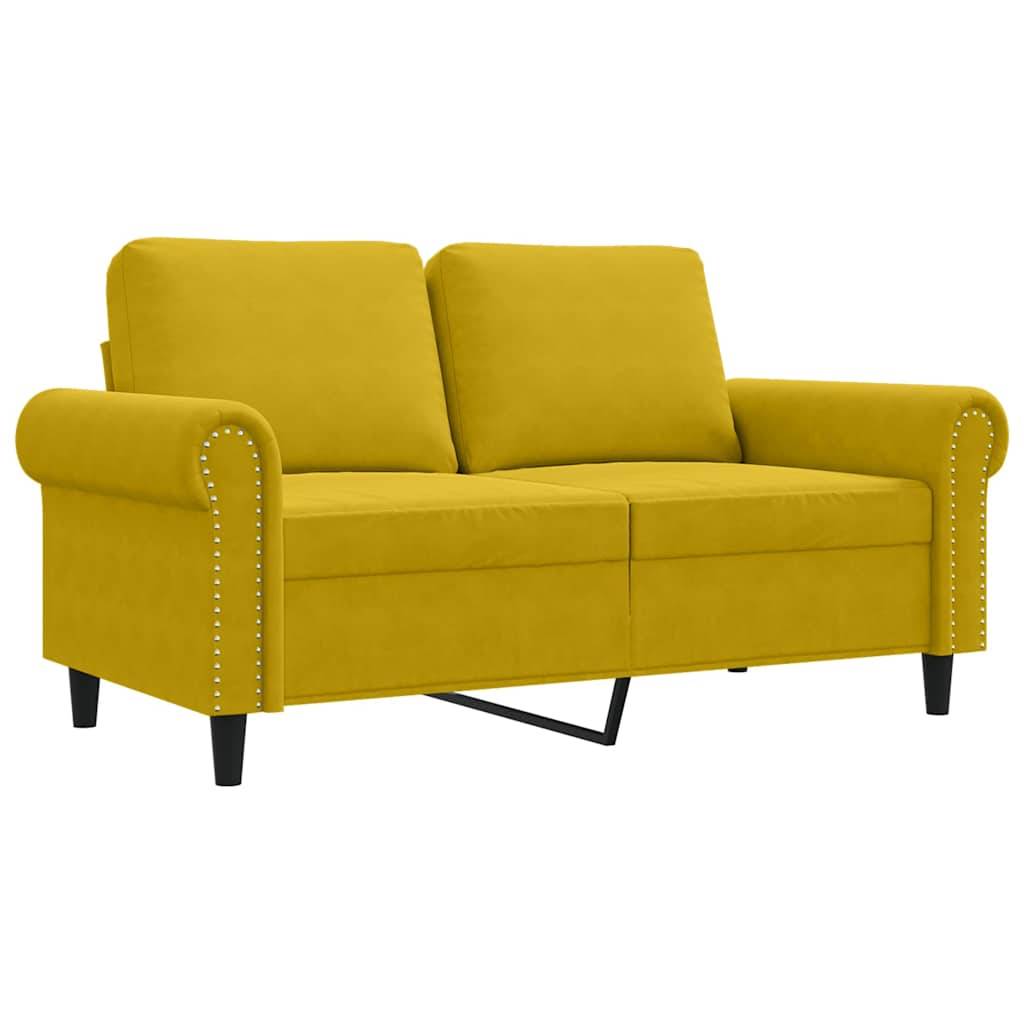vidaXL 2-Sitzer-Sofa Gelb 120 cm Samt