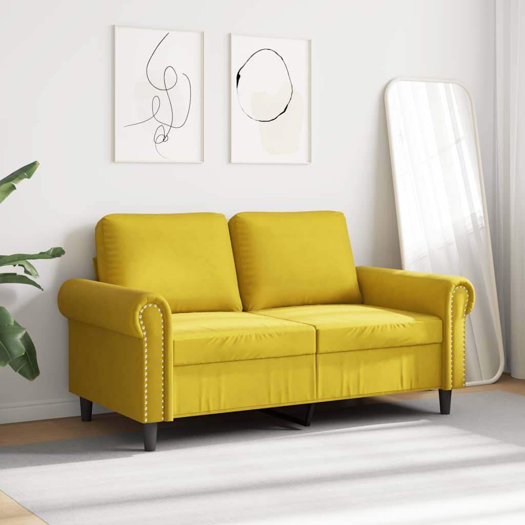 vidaXL 2-Sitzer-Sofa Gelb 120 cm Samt
