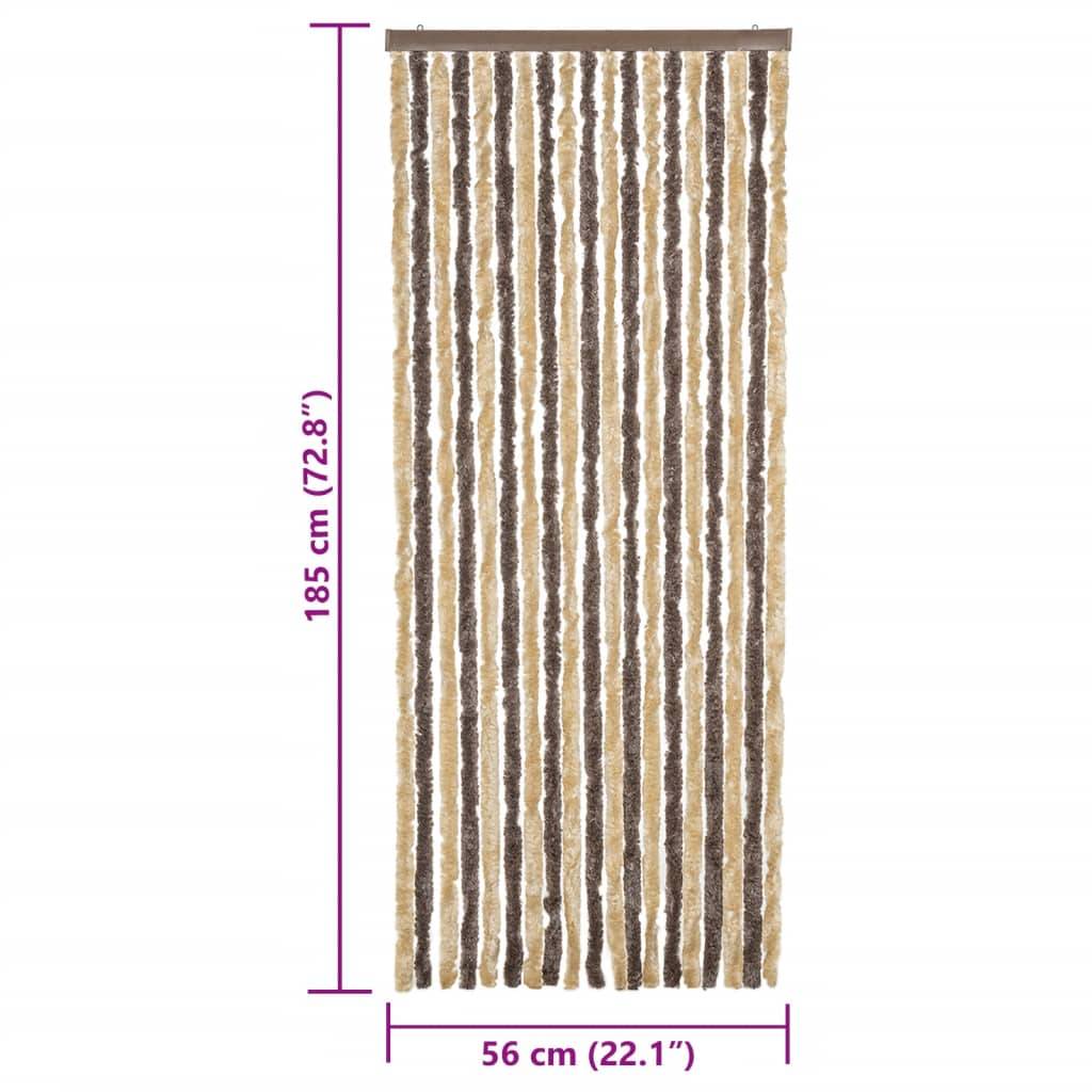vidaXL Fliegenvorhang Dunkelbraun und Beige 56x185 cm Chenille