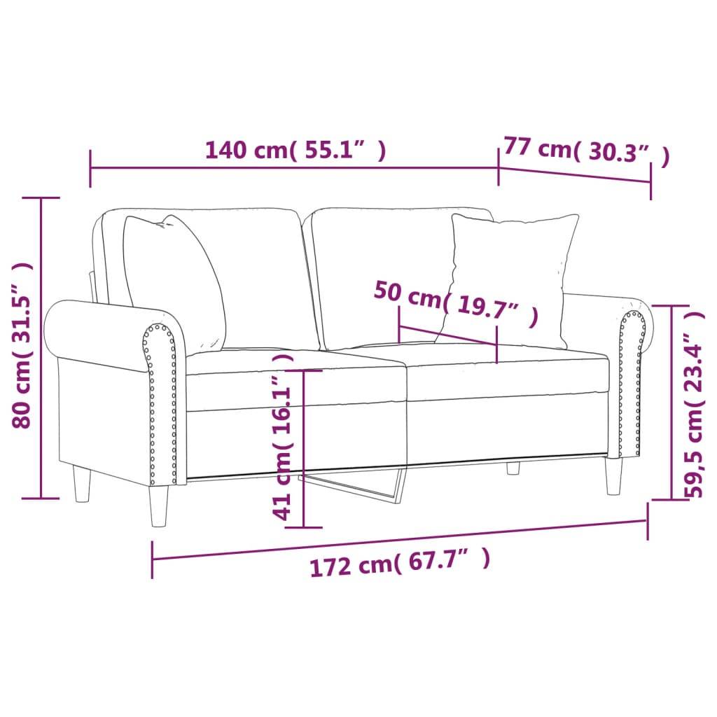 vidaXL 2-Sitzer-Sofa mit Zierkissen Dunkelgrün 140 cm Samt