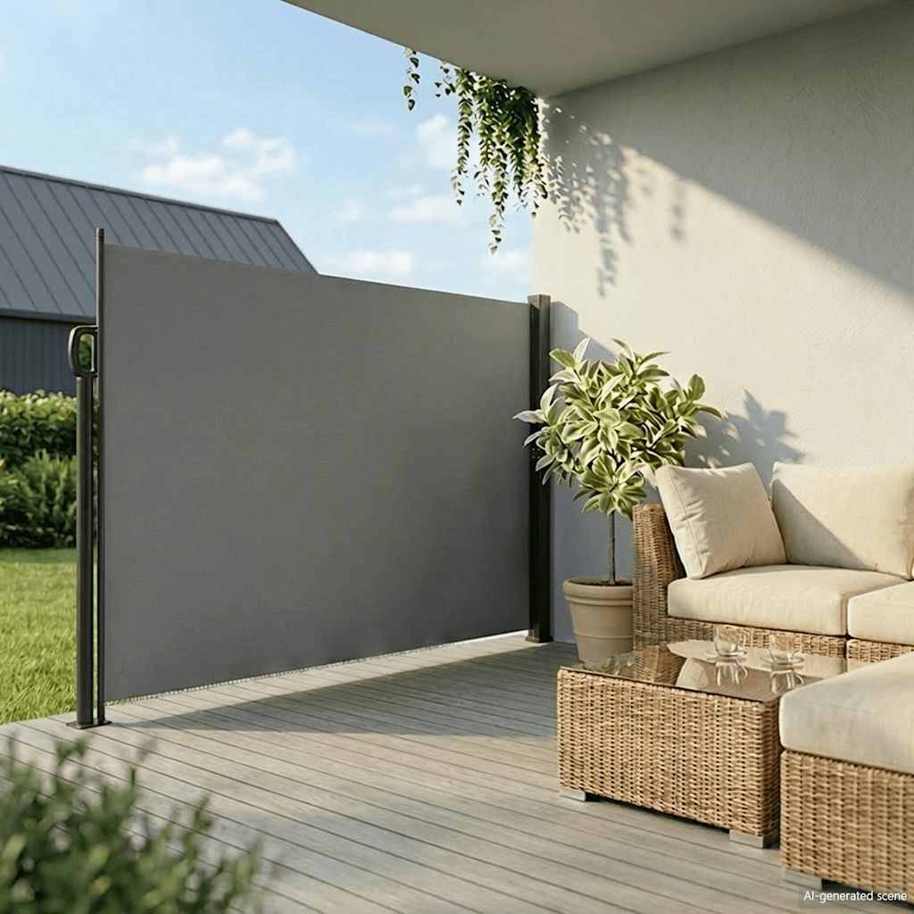 vidaXL Seitenmarkise Ausziehbar Anthrazit 200x600 cm
