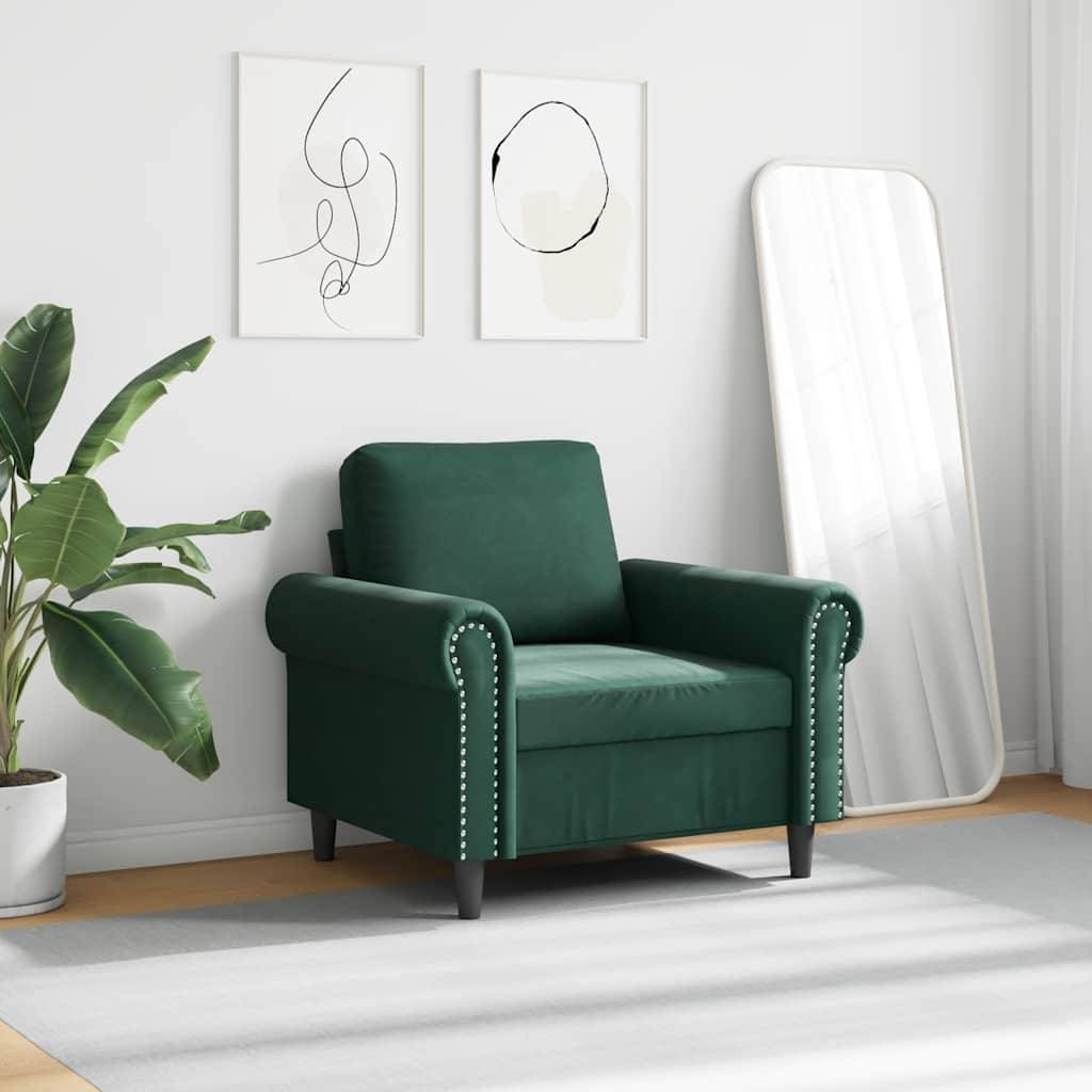 vidaXL Sessel Dunkelgrün 60 cm Samt