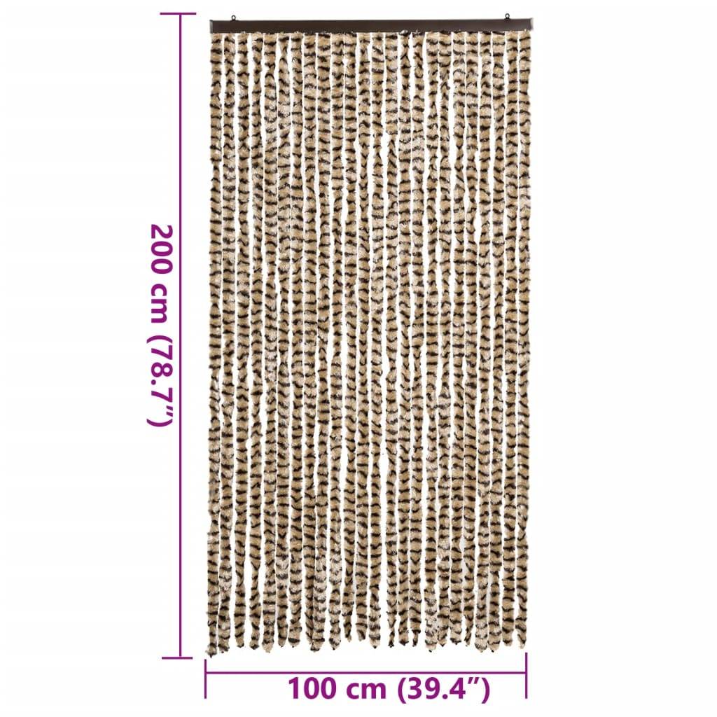 vidaXL Fliegenvorhang Beige und Braun 100x200 cm Chenille