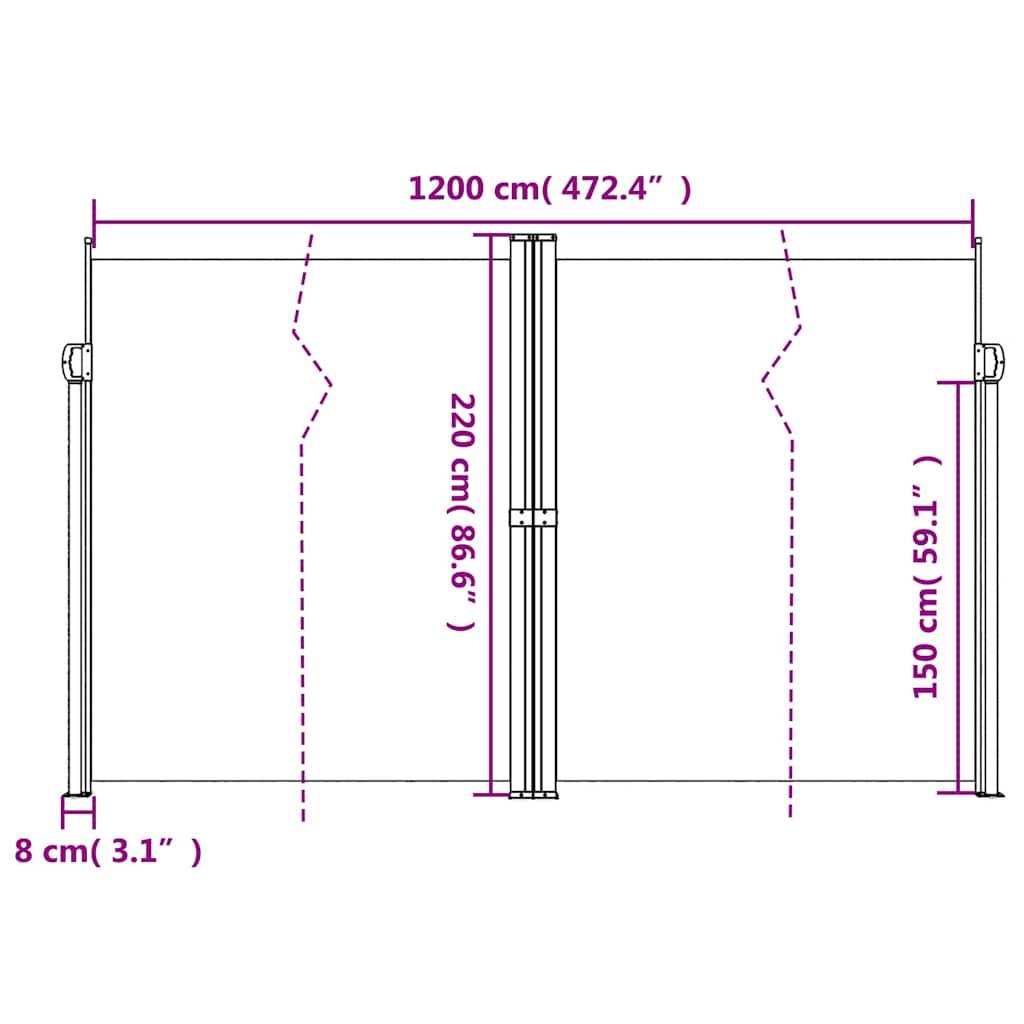 vidaXL Seitenmarkise Ausziehbar Anthrazit 220x1200 cm