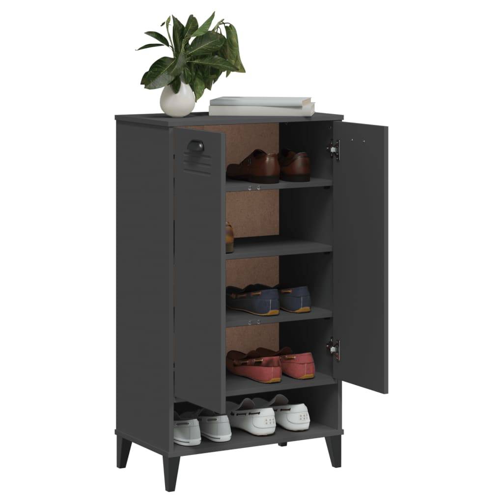 vidaXL Schuhschrank VIKEN Anthrazit Holzwerkstoff