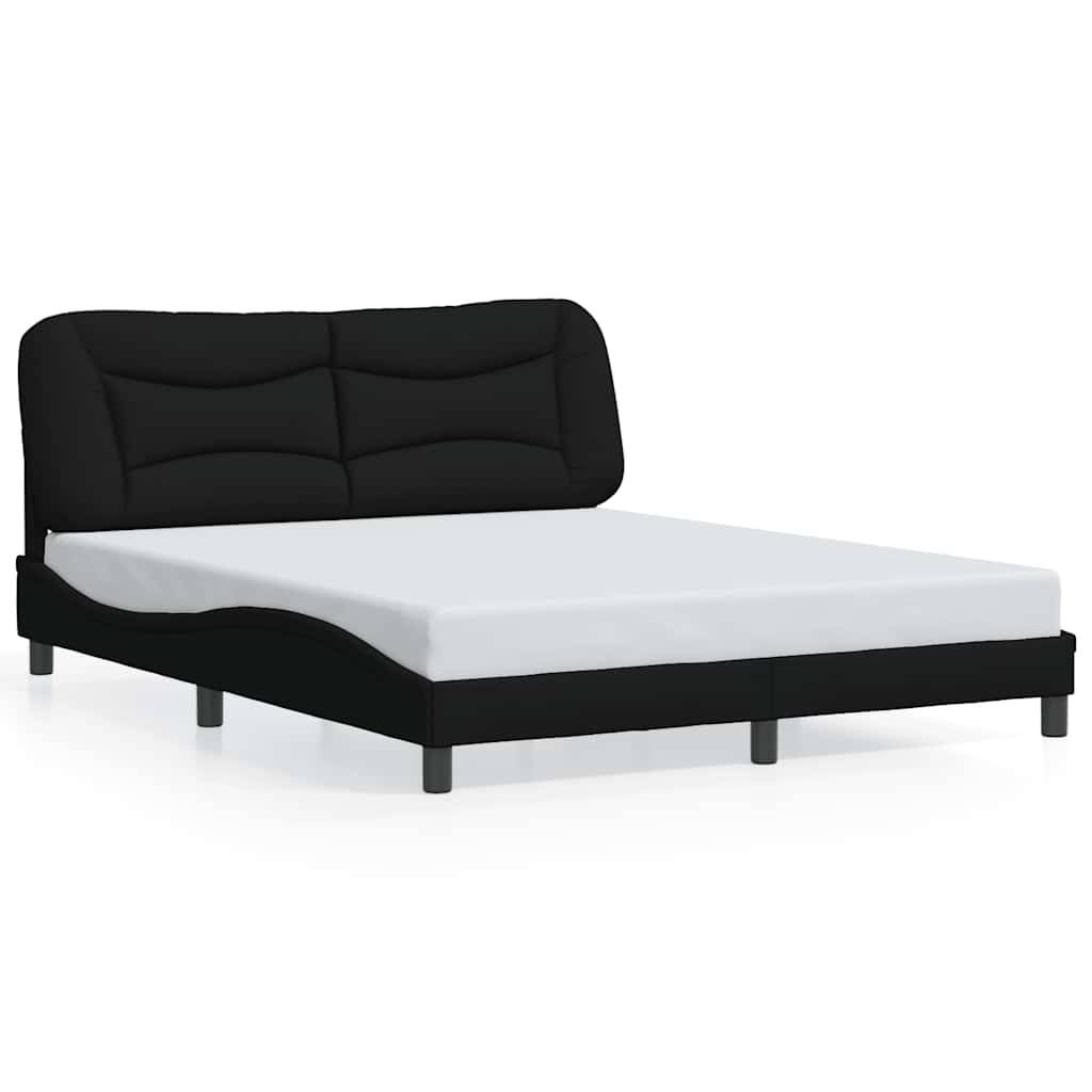 vidaXL Bettgestell ohne Matratze Schwarz 160x200 cm Stoff