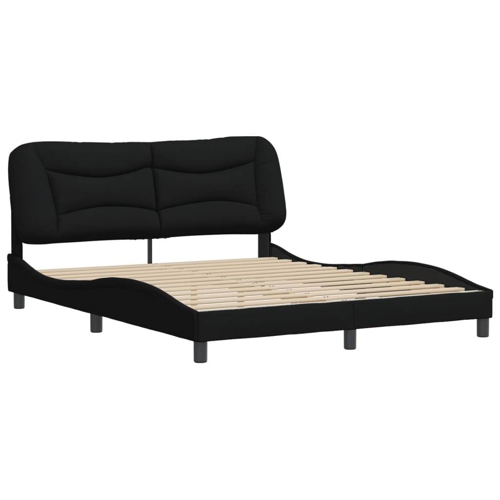 vidaXL Bettgestell ohne Matratze Schwarz 160x200 cm Stoff