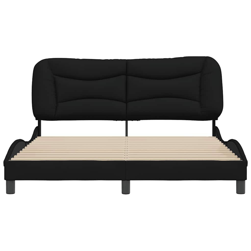 vidaXL Bettgestell ohne Matratze Schwarz 160x200 cm Stoff