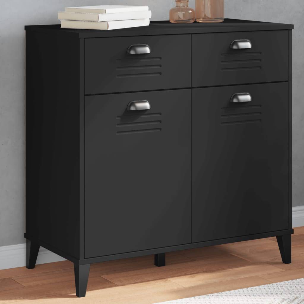 vidaXL Sideboard VIKEN Schwarz 80x40x80 cm Holzwerkstoff