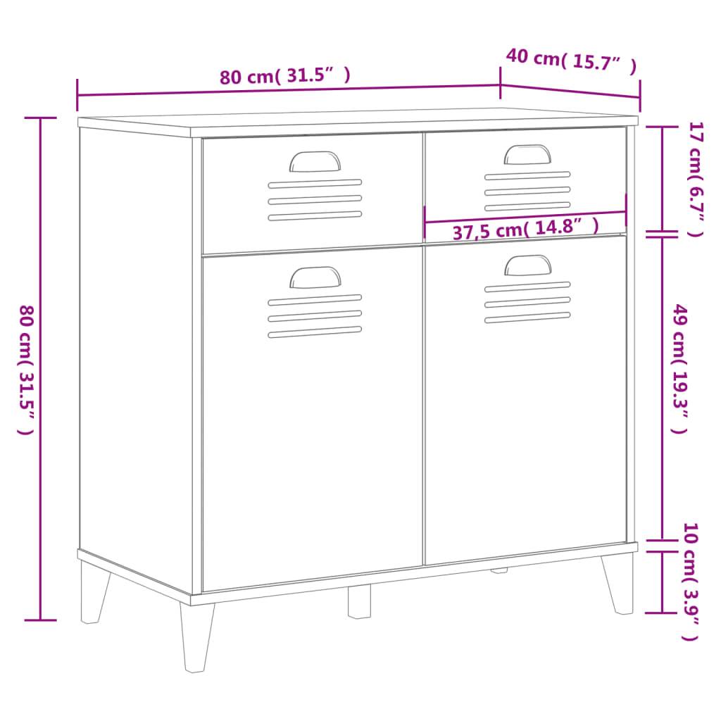 vidaXL Sideboard VIKEN Schwarz 80x40x80 cm Holzwerkstoff