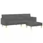 vidaXL Schlafsofa 2-Sitzer mit Fußhocker Dunkelgrau Stoff vidaXL Schlafsofa 2-Sitzer mit Fußhocker Dunkelgrau Stoff