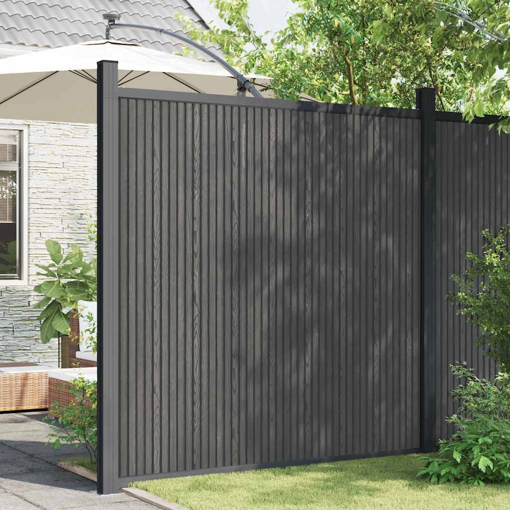vidaXL Zaunelement Grau 173x186 cm WPC