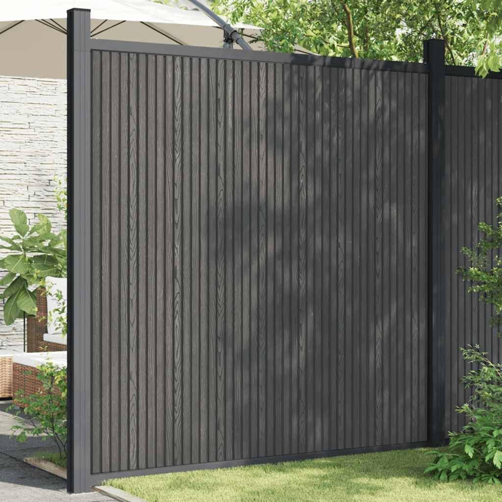 vidaXL Zaunelement Grau 173x186 cm WPC
