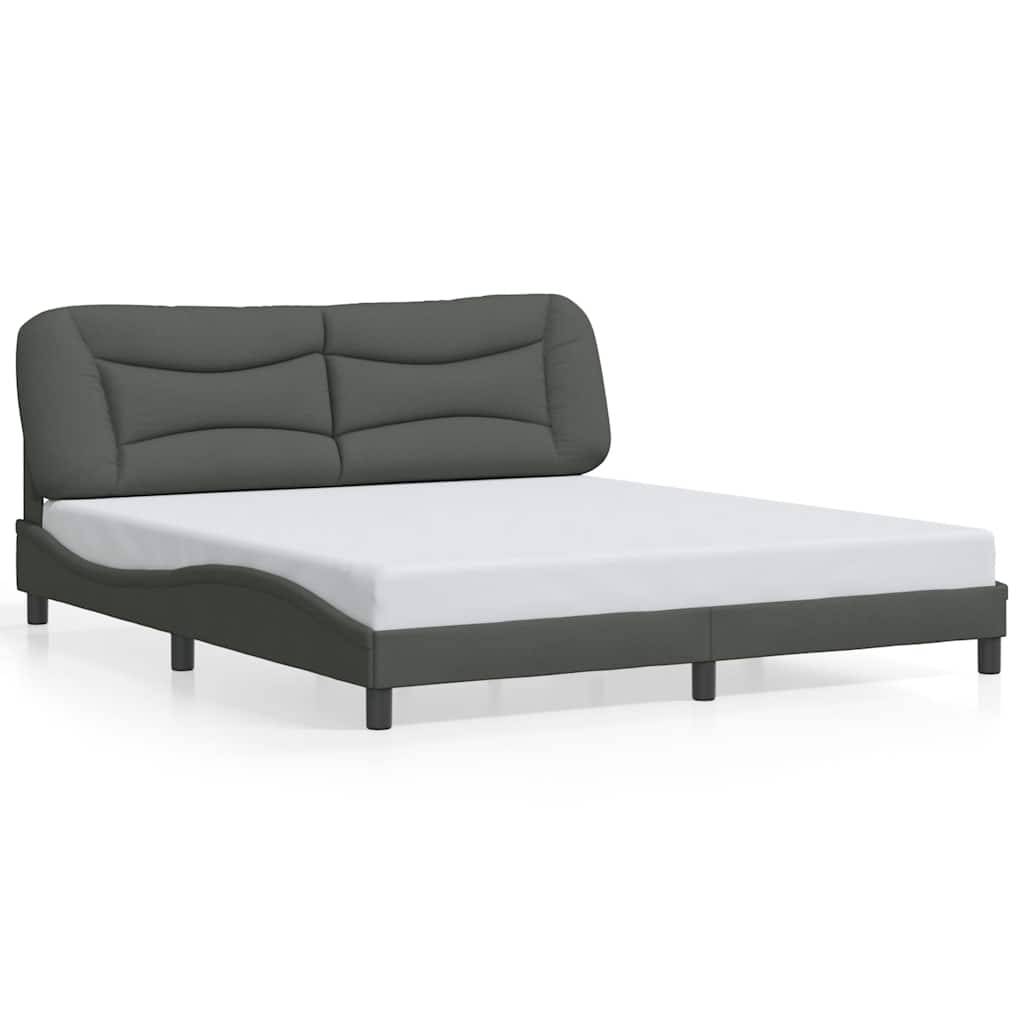 vidaXL Bettgestell ohne Matratze Dunkelgrau 180x200 cm Stoff