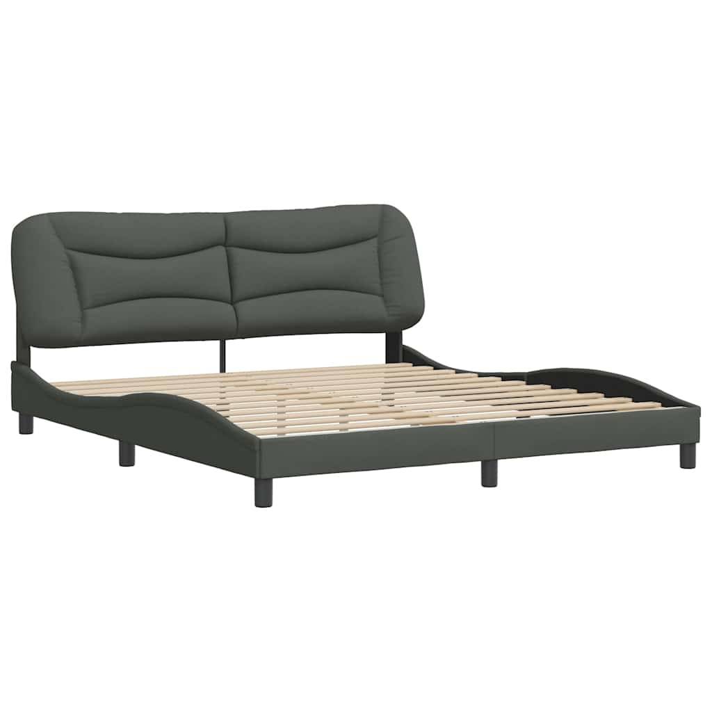 vidaXL Bettgestell ohne Matratze Dunkelgrau 180x200 cm Stoff