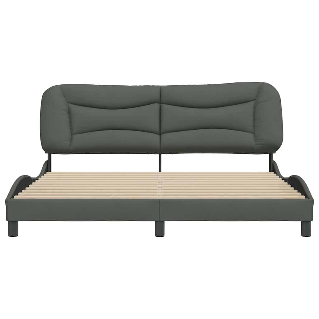 vidaXL Bettgestell ohne Matratze Dunkelgrau 180x200 cm Stoff