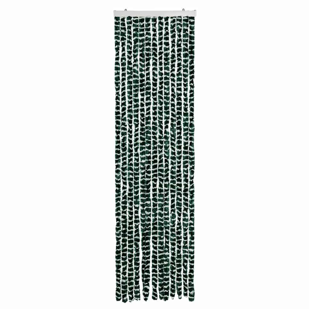 vidaXL Fliegenvorhang Grün und Weiß 56x200 cm Chenille