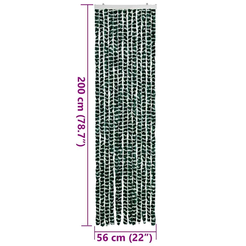 vidaXL Fliegenvorhang Grün und Weiß 56x200 cm Chenille