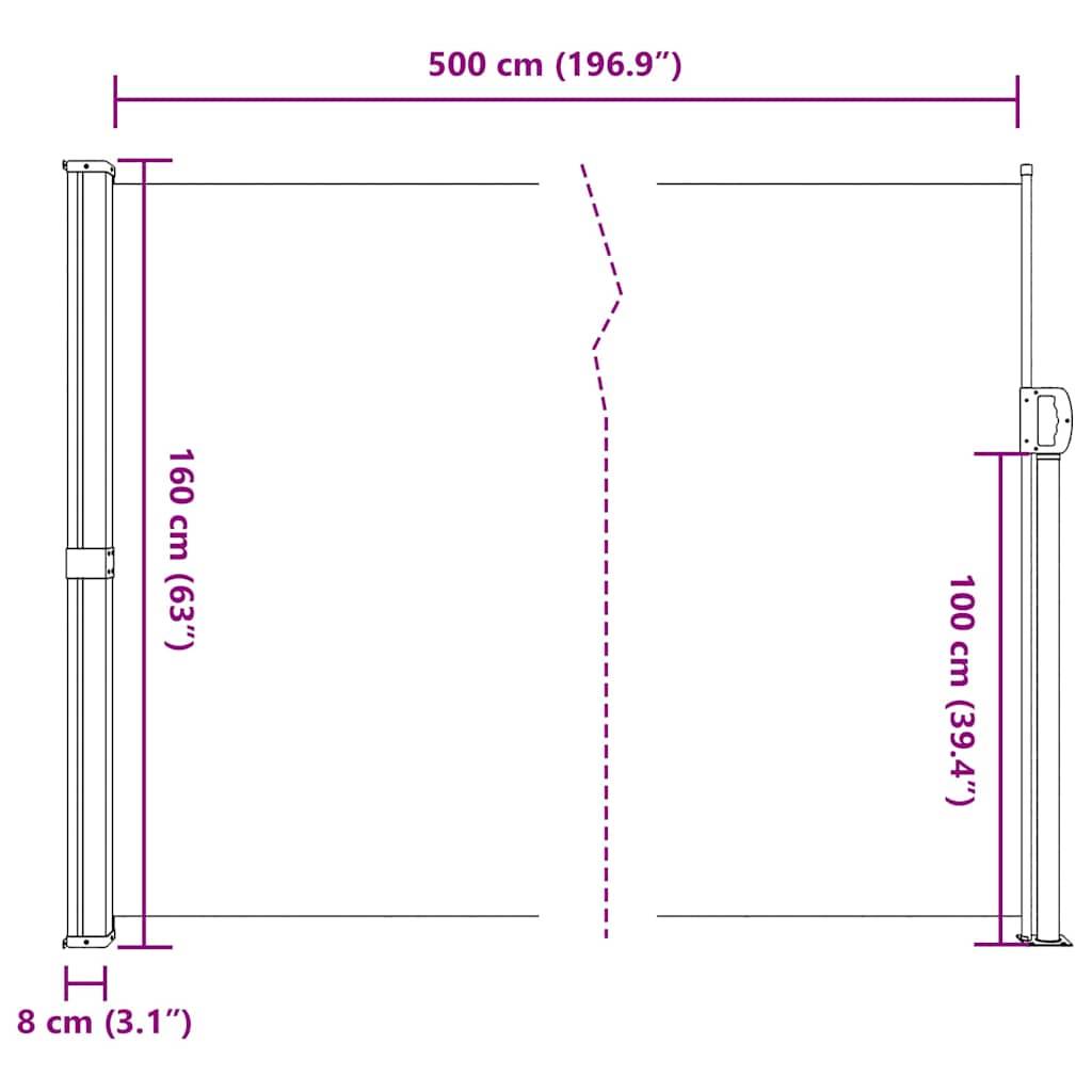 vidaXL Seitenmarkise Ausziehbar Anthrazit 160x500 cm
