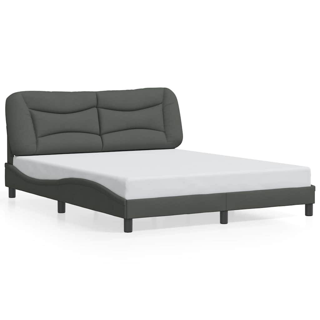 vidaXL Bettgestell ohne Matratze Dunkelgrau 160x200 cm Stoff