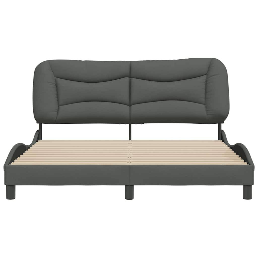 vidaXL Bettgestell ohne Matratze Dunkelgrau 160x200 cm Stoff