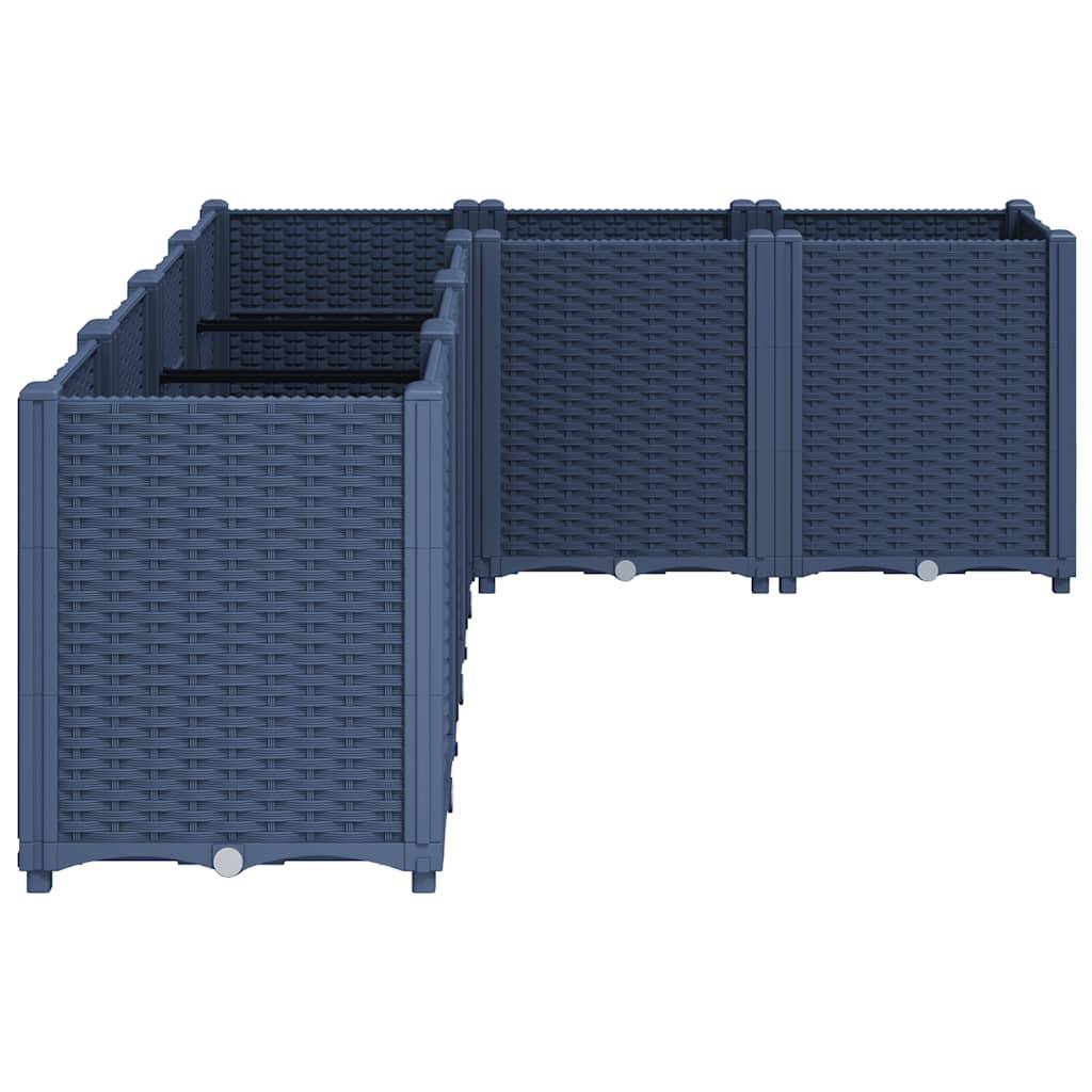 vidaXL Pflanzkübel Grau 160x120x53 cm PP