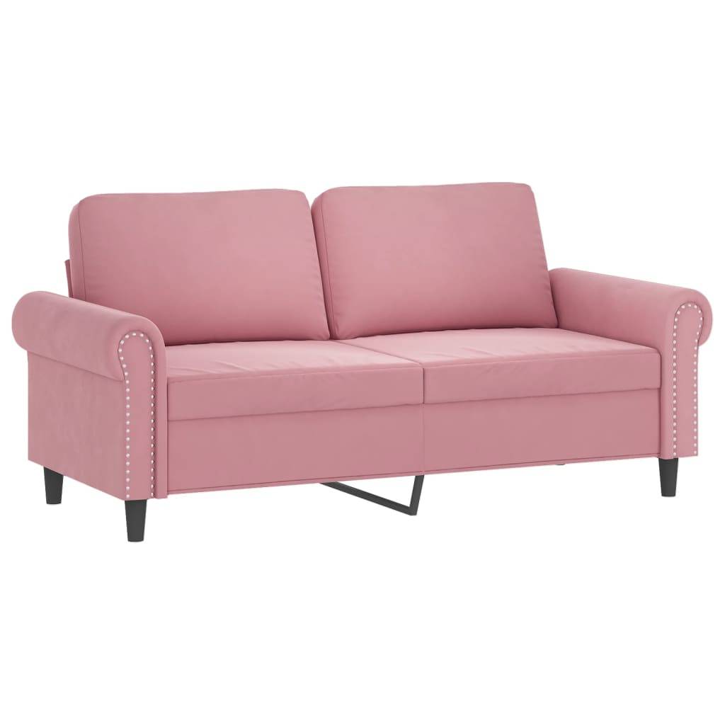vidaXL 2-Sitzer-Sofa mit Zierkissen Rosa 140 cm Samt
