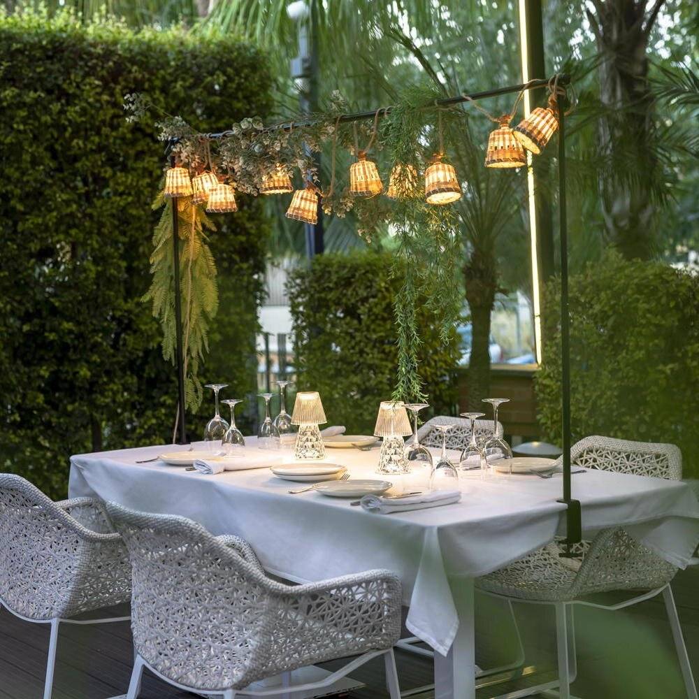 LED Solar Akku Lichterkette Aurora Guirnalda in Natur-hell 10x 0,2W 350lm IP44 mit Dämmerungssensor