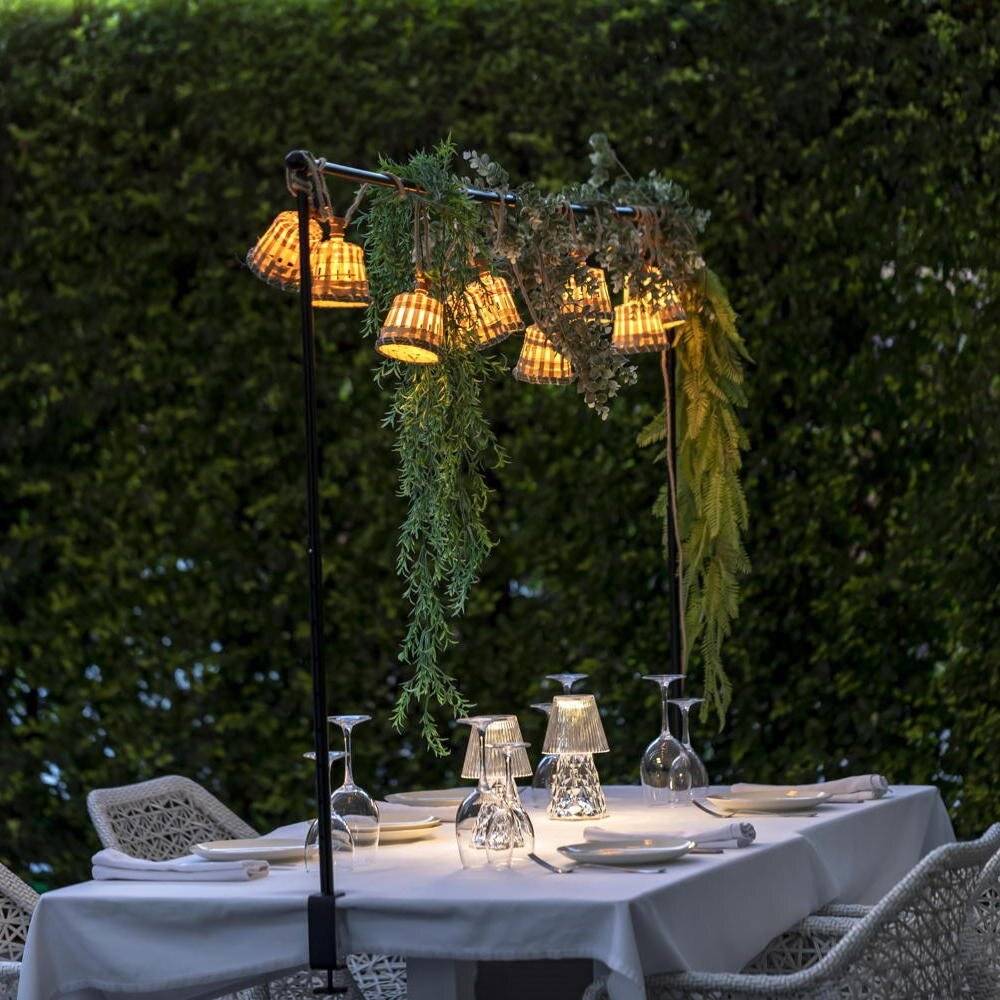 LED Solar Akku Lichterkette Aurora Guirnalda in Natur-hell 10x 0,2W 350lm IP44 mit Dämmerungssensor