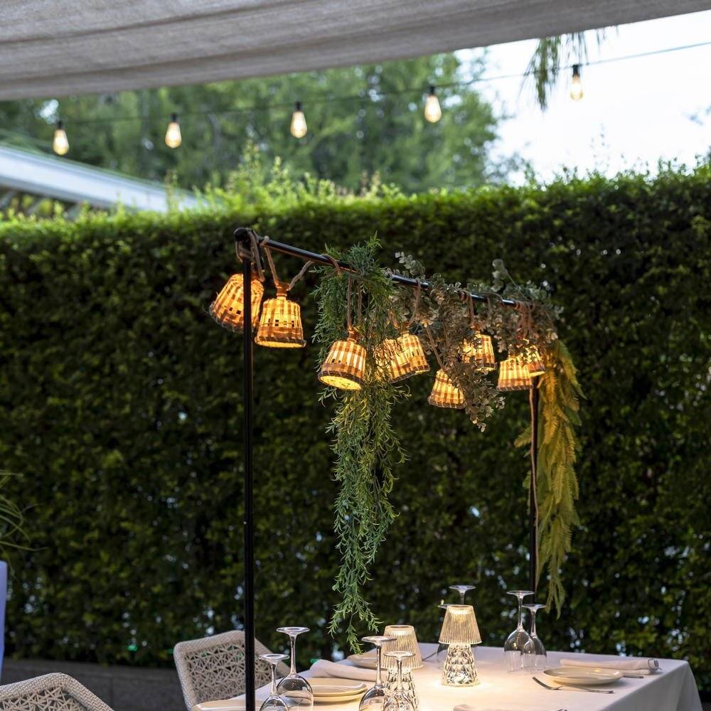 LED Solar Akku Lichterkette Aurora Guirnalda in Natur-hell 10x 0,2W 350lm IP44 mit Dämmerungssensor