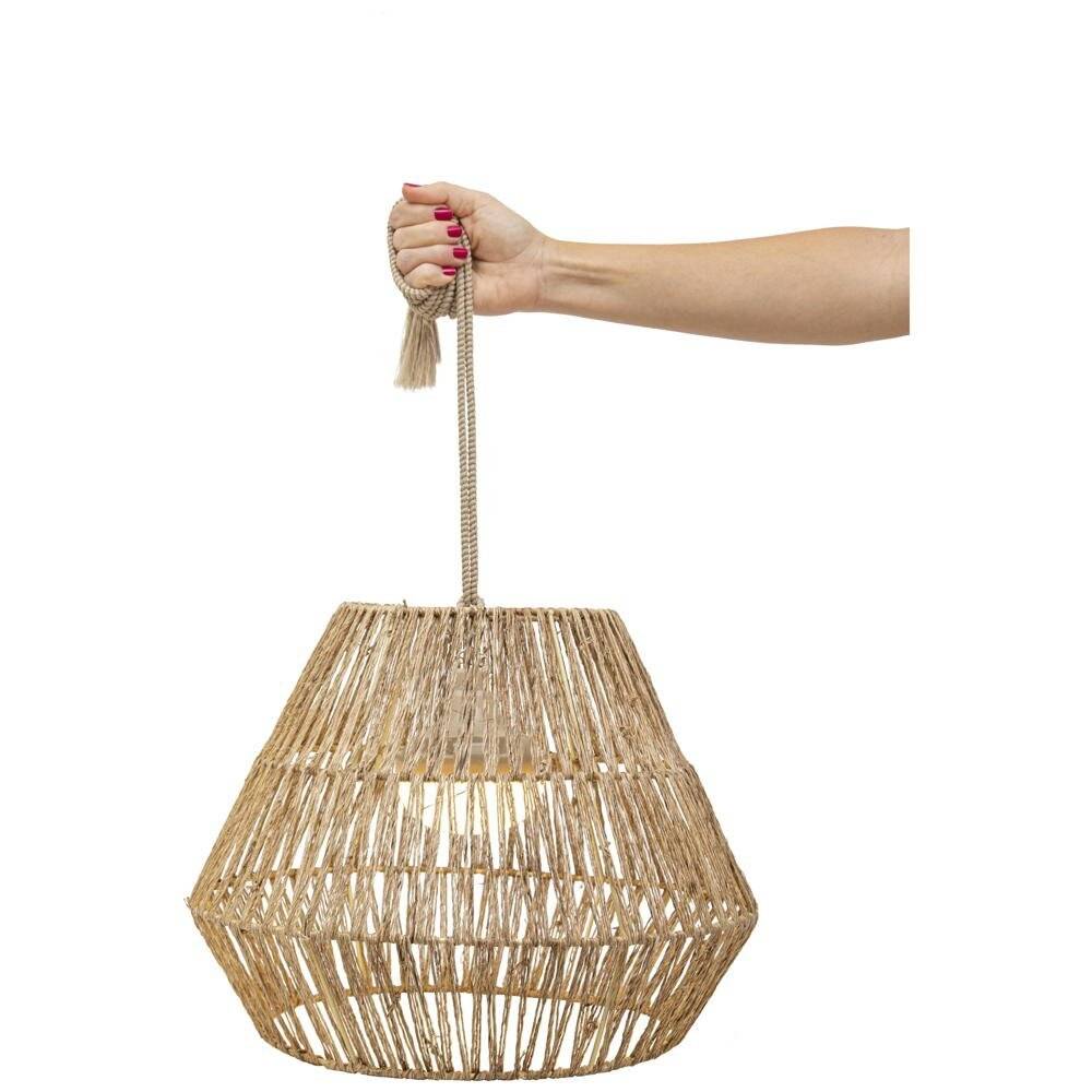 LED Akku Pendelleuchte Sisine in Natur 9W 900lm IP54