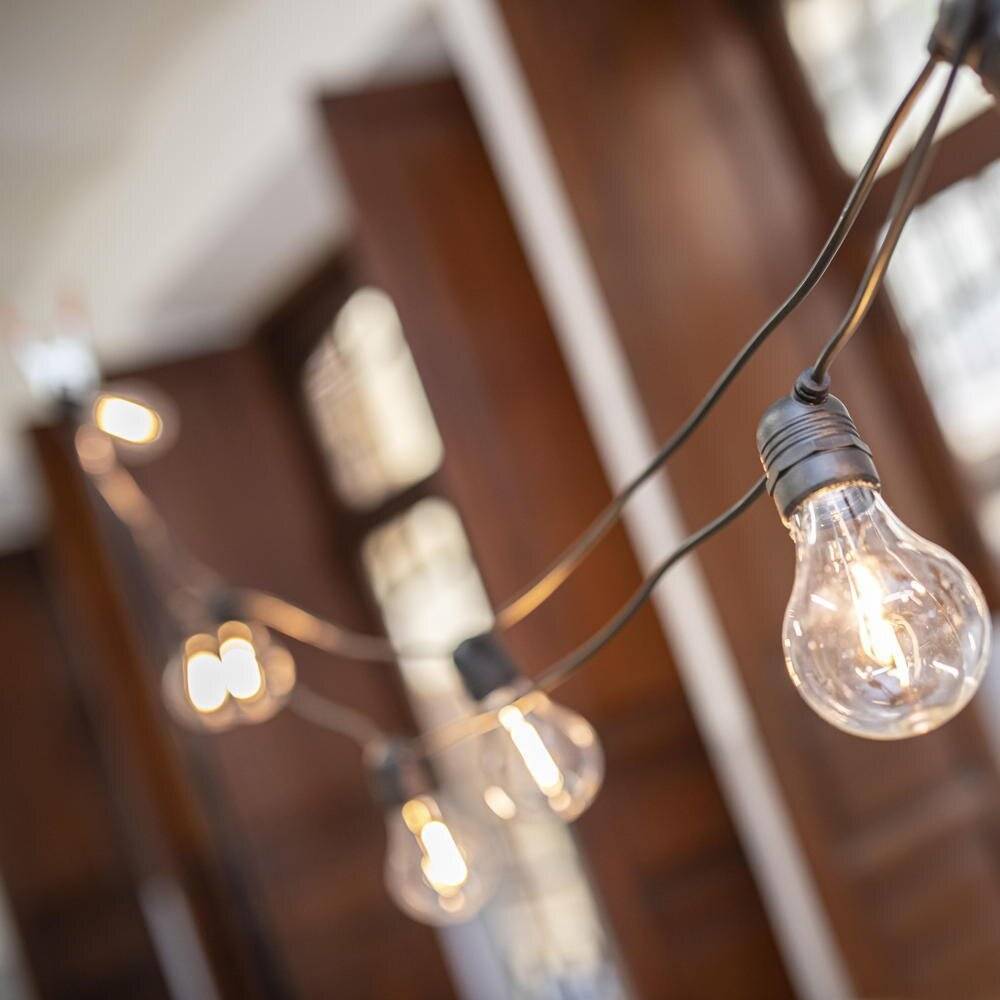 LED Lichterkette Allegra Guirnalda in Schwarz 10x 0,2W 350lm E27 10-flammig IP44