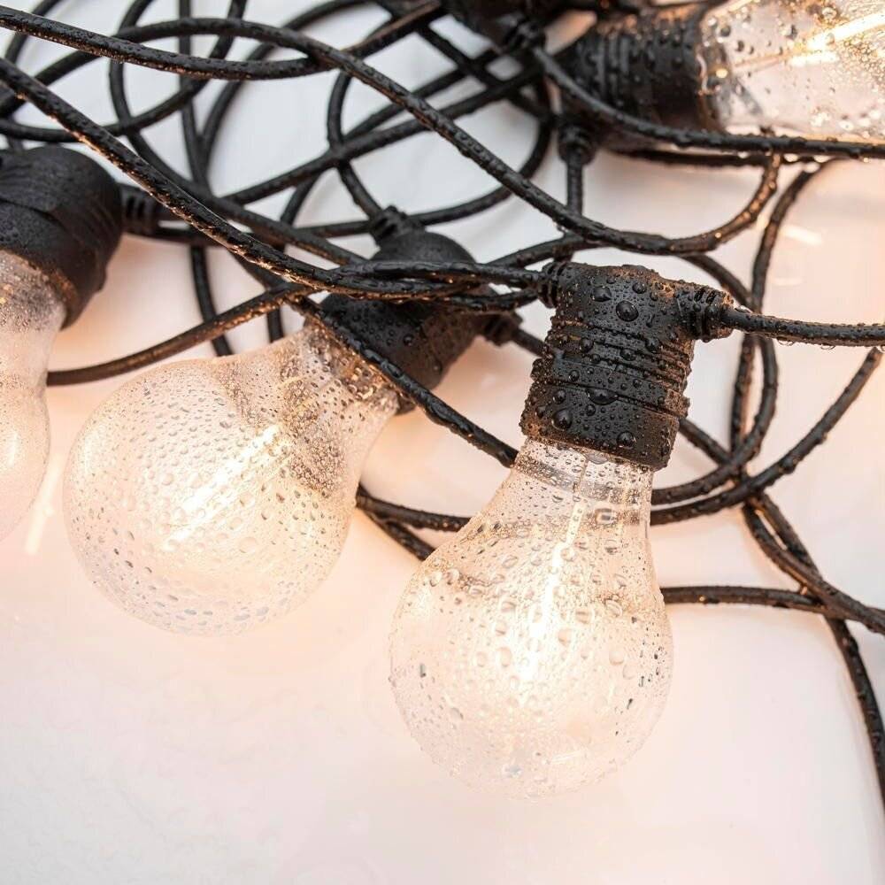 LED Lichterkette Allegra Guirnalda in Schwarz 10x 0,2W 350lm E27 10-flammig IP44