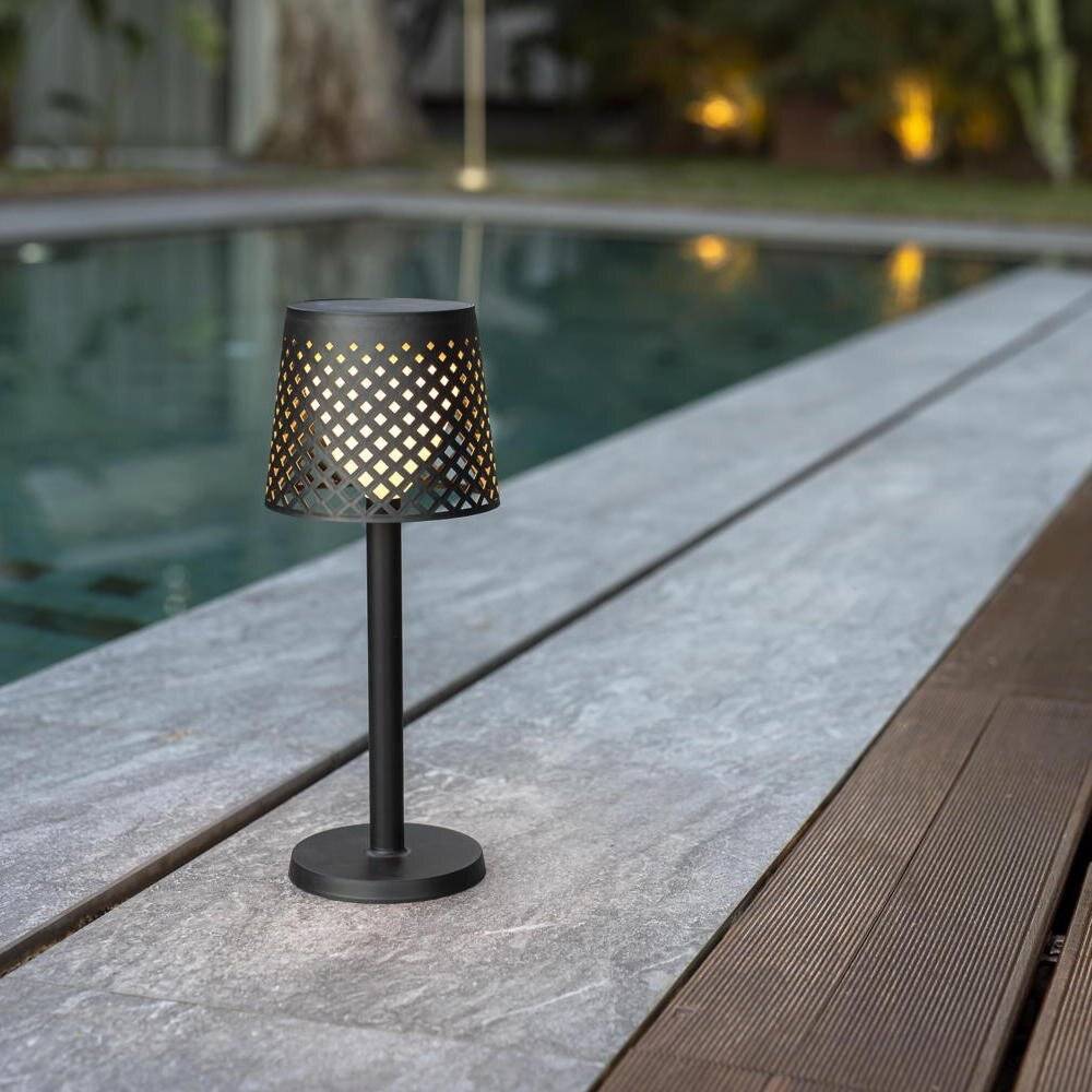 LED Solar Akku Leuchte 5 in 1 Greta in Schwarz 0,5W 100lm IP65 mit Dämmerungssensor