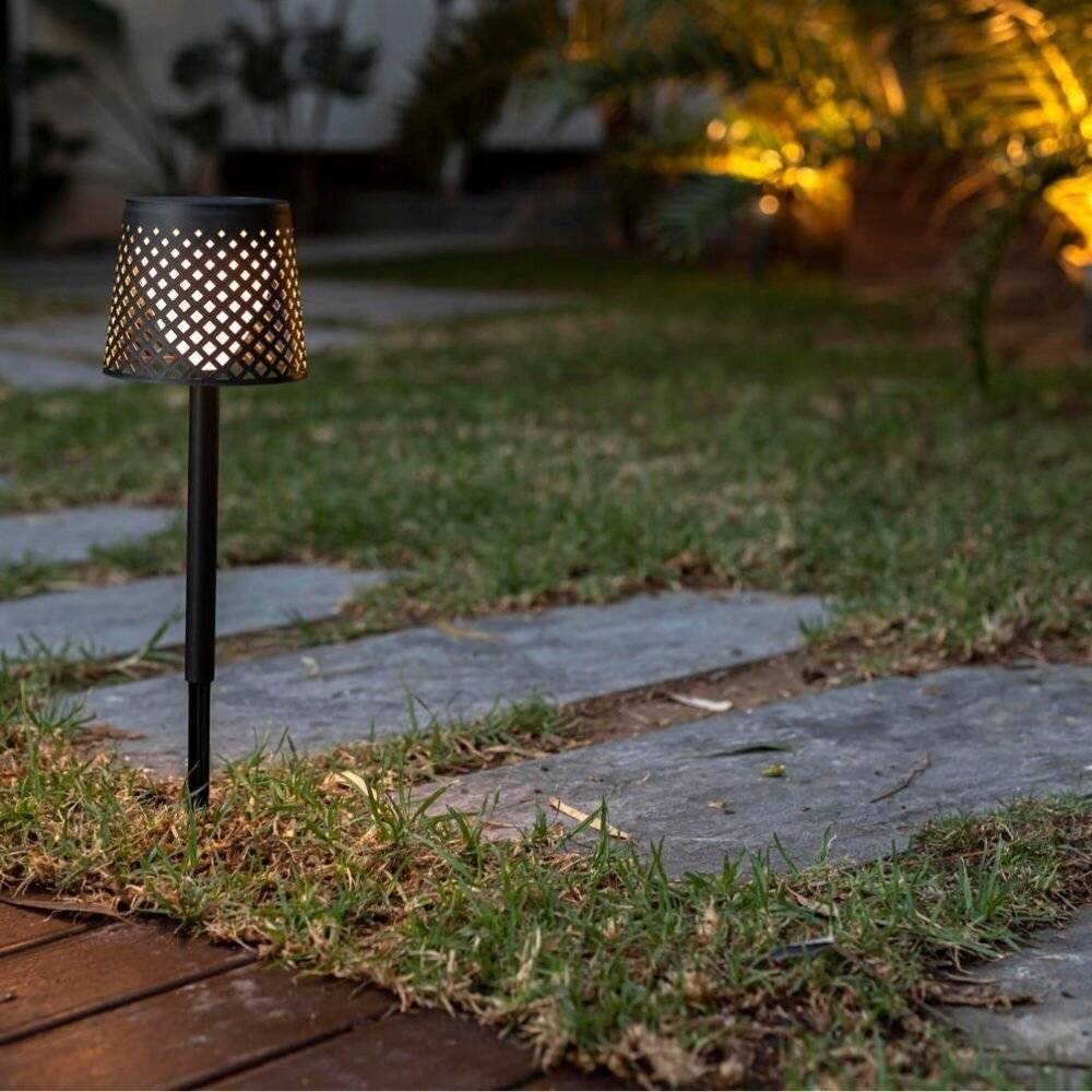 LED Solar Akku Leuchte 5 in 1 Greta in Schwarz 0,5W 100lm IP65 mit Dämmerungssensor