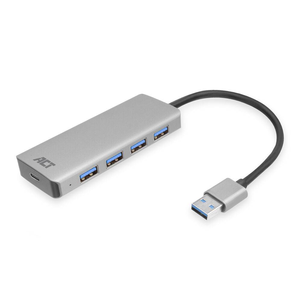 ACT AC6121 USB-A Hub 3.0 | 4x USB-A | Silber | Aluminium