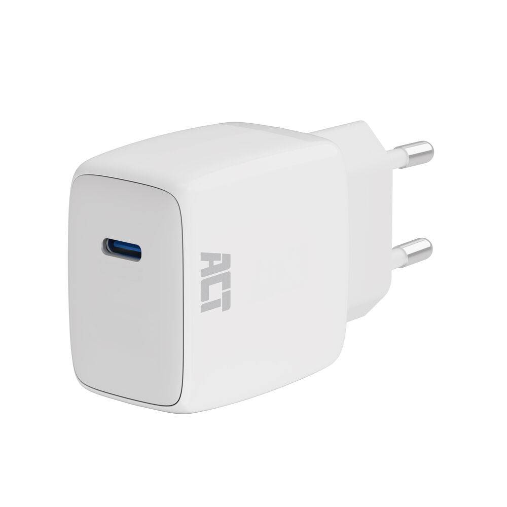 ACT AC2135 USB-C Ladegerät 35W | Power Delivery PPS | GaNFast | Apple & Android | Weiß