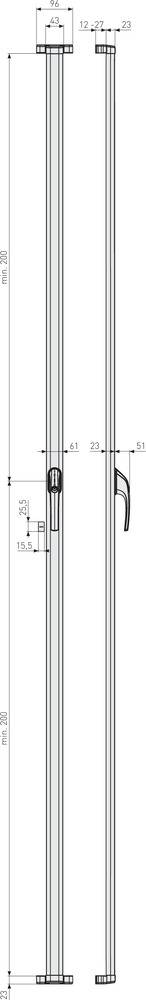 ABUS Fenster-Stangenschloss FOS550A W AL0125