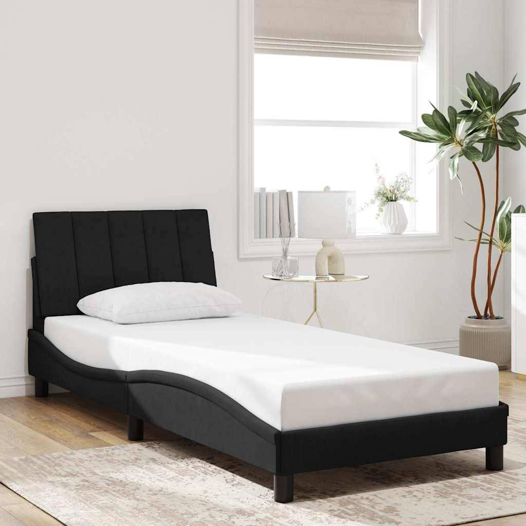 vidaXL Bettgestell mit Kopfteil Schwarz 90x200 cm Samt