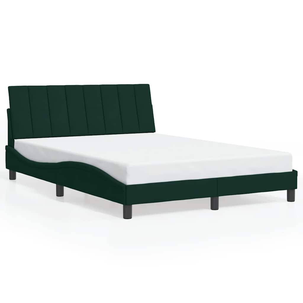 vidaXL Bettgestell ohne Matratze Dunkelgrün 120x200 cm Samt
