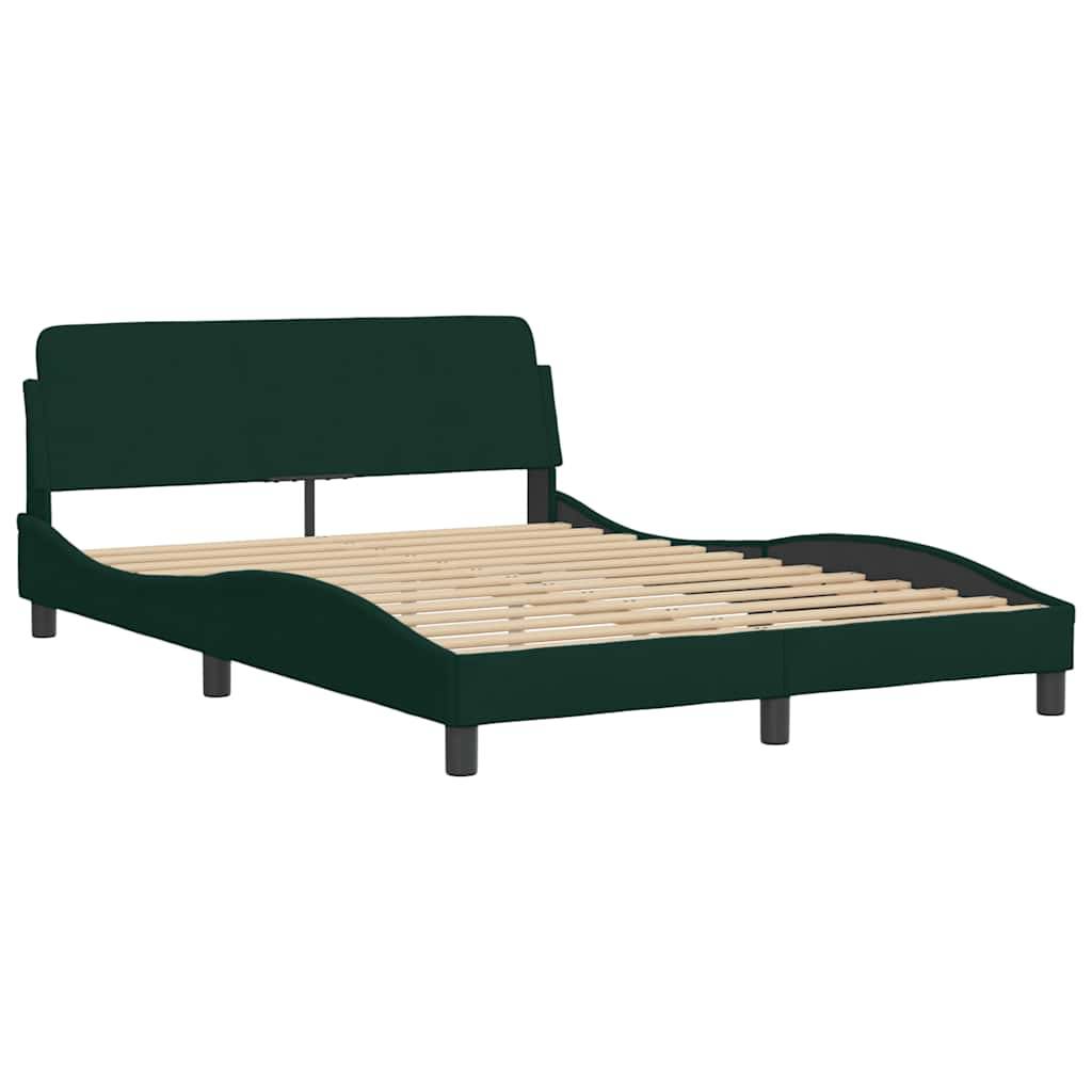 vidaXL Bettgestell ohne Matratze Dunkelgrün 120x200 cm Samt