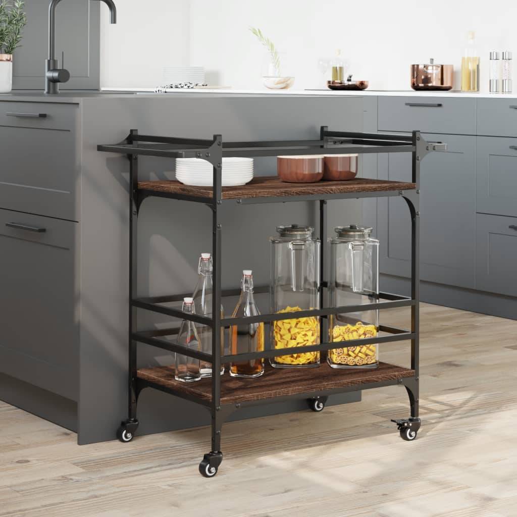 vidaXL Küchenwagen Braun Eichen-Optik 82x40x78,5 cm Holzwerkstoff