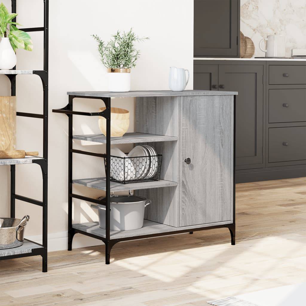 vidaXL Küchenwagen Grau Sonoma 87,5x38,5x84,5 cm Holzwerkstoff