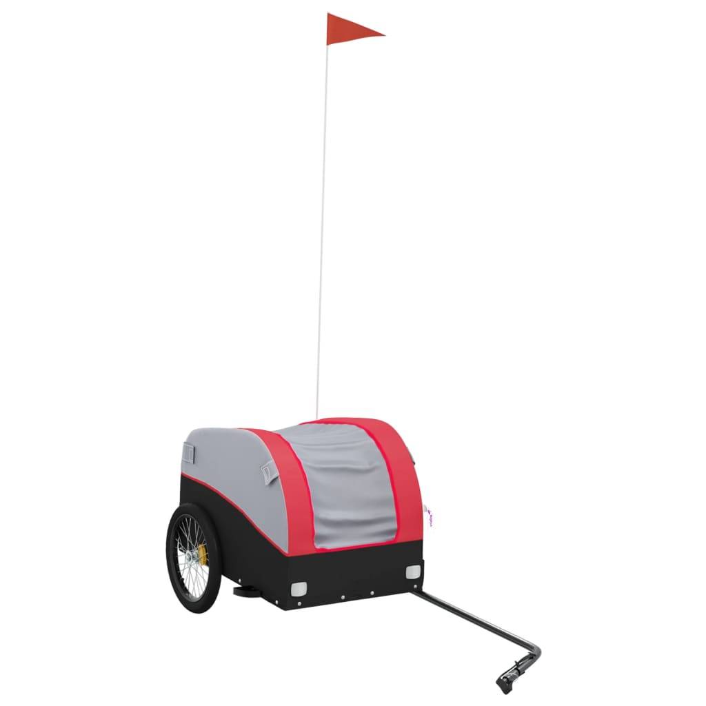 vidaXL Fahrradanhänger Schwarz und Rot 30 kg Eisen
