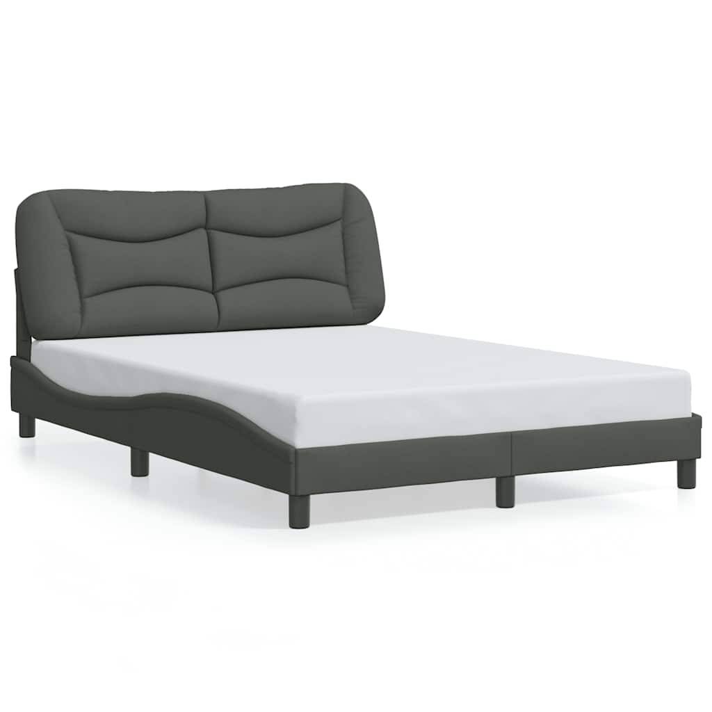 vidaXL Bettgestell ohne Matratze Dunkelgrau 140x190 cm Stoff
