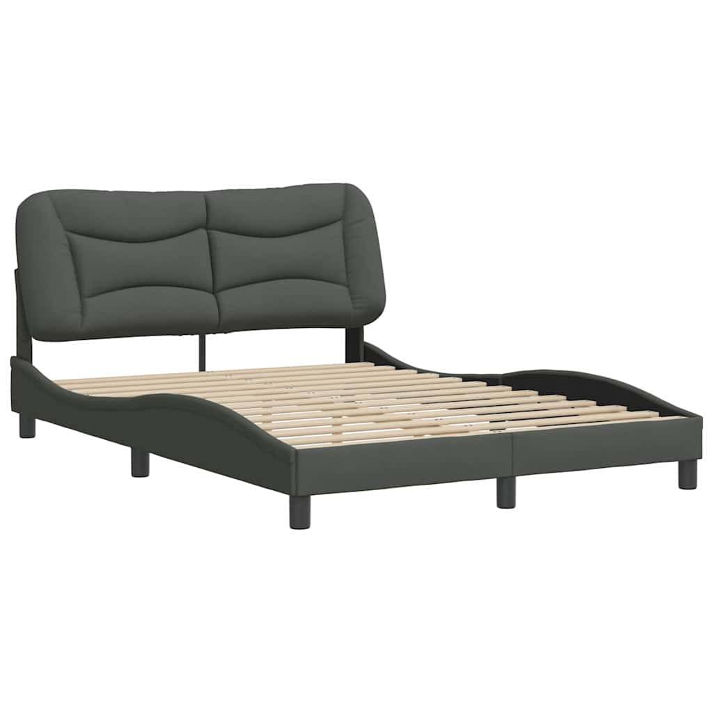 vidaXL Bettgestell ohne Matratze Dunkelgrau 140x190 cm Stoff