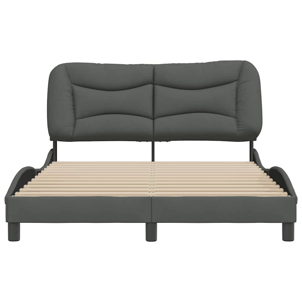 vidaXL Bettgestell ohne Matratze Dunkelgrau 140x190 cm Stoff