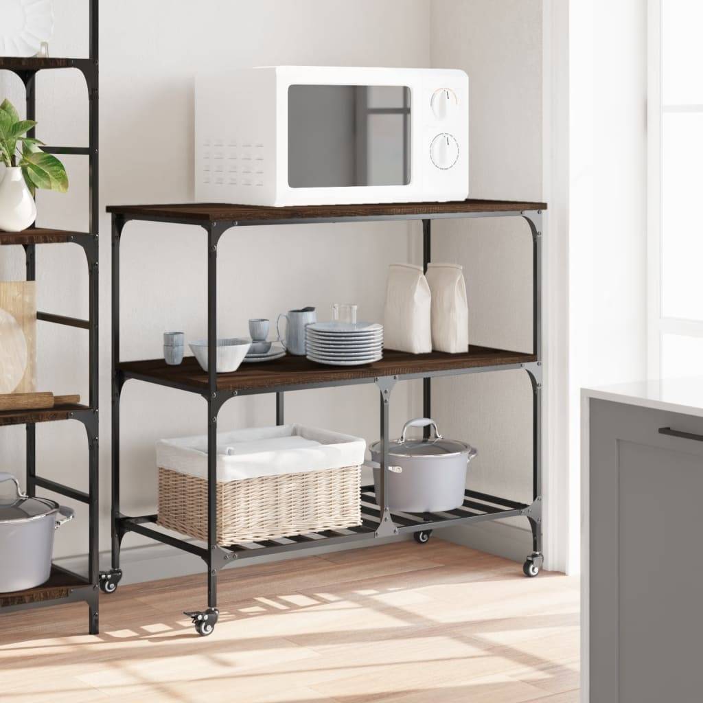 vidaXL Küchenwagen Braun Eichen-Optik 100x50x95 cm Holzwerkstoff