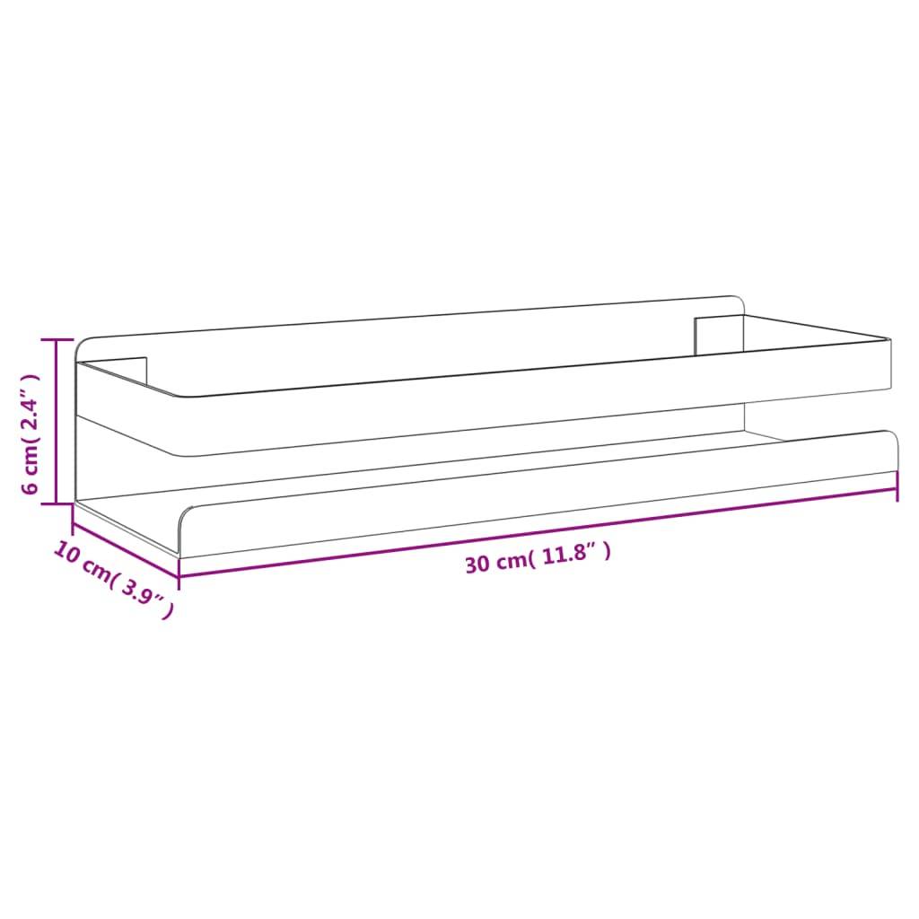 vidaXL Duschablage 30x10x6 cm Gebürsteter Edelstahl 304